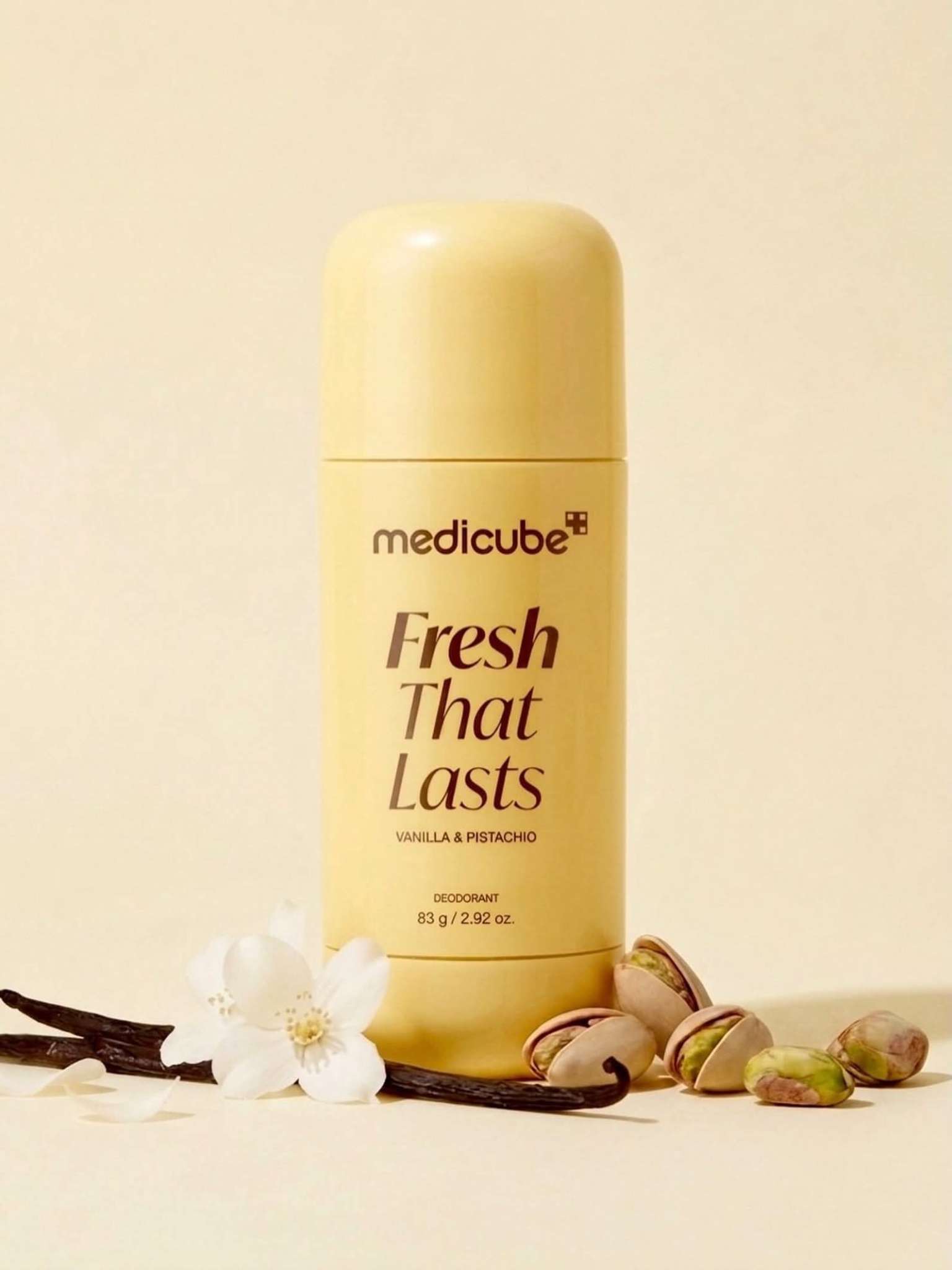 دئودورانت کوجیک اسید و زردچوبه مدی کیوب روشن کننده و ضدلک MEDICUBE VANILLA AND PISTACHIO DEODORANT