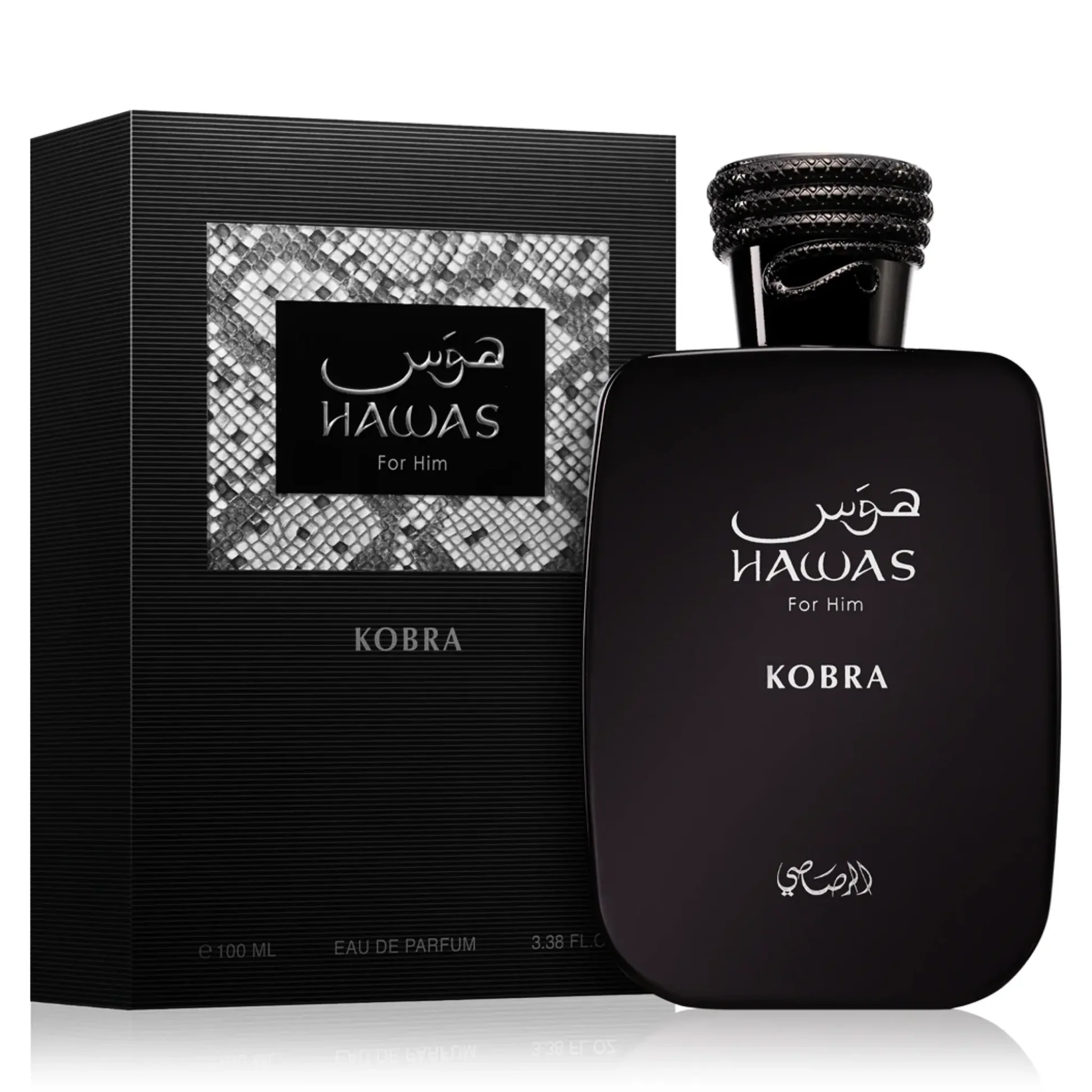 عطر ادوپرفیوم مردانه رصاصی هوس کبرا  ضمانت اصل حجم ۱۰۰ میل خنک تند