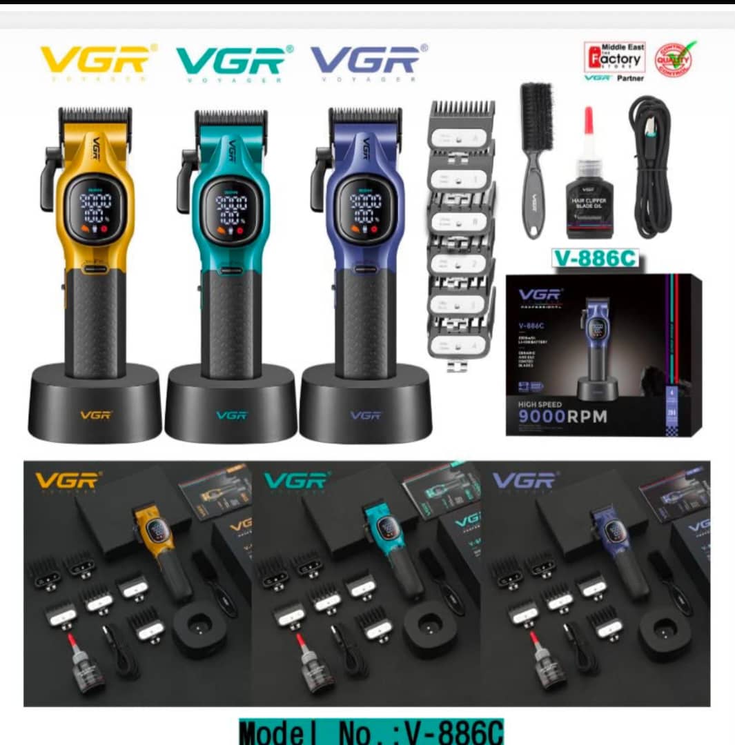 ماشین اصلاح وی جی آر مدل V886C با تیغه سرامیکی برش مستقیم